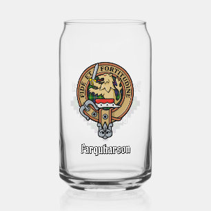 Clan Farquharson Crest over Tartan Blikvorm Glas