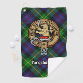 Clan Farquharson Crest over Tartan Golf Handdoek (Insitu)