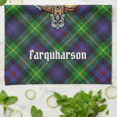 Clan Farquharson Crest over Tartan keukenhanddoek (Gevouwen)