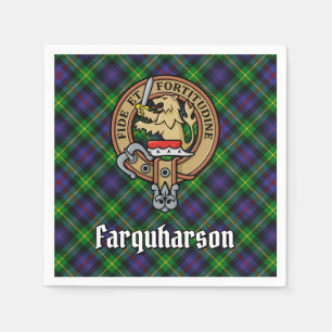 Clan Farquharson Crest over Tartan Servet