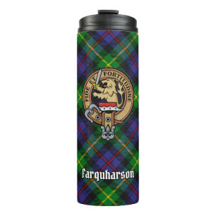 Clan Farquharson Crest over Tartan Thermosbeker
