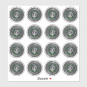 Clan Farquharson Crest & Tartan Knot Sticker (Vel)