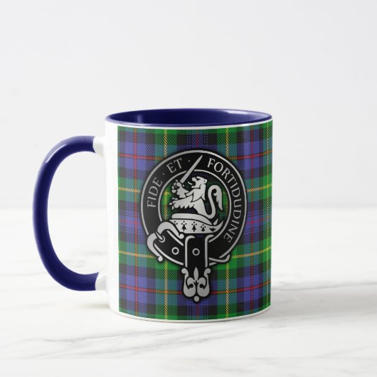 Clan Farquharson Crest & Tartan Mug (Gauche)
