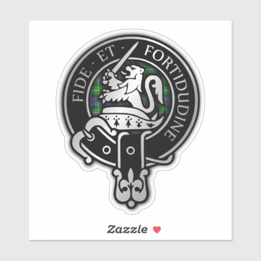 Clan Farquharson Crest & Tartan Sticker (Feuille)
