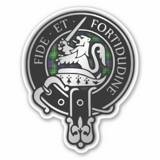 Clan Farquharson Crest & Tartan Sticker (Devant)