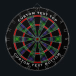 Clan Farquharson Tartan Cible de flechettes<br><div class="desc">Clan Farquharson traditionnel tartan aux couleurs modernes. Motif sans couture. Deux zones de texte personnalisées sur l'anneau extérieur.</div>