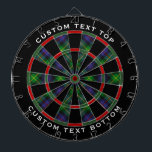Clan Farquharson Tartan Cible de flechettes<br><div class="desc">Clan Farquharson traditionnel tartan aux couleurs modernes. Motif sans couture. Deux zones de texte personnalisées sur l'anneau extérieur.</div>