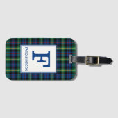 Clan Farquharson Tartan Monogrammed Bagagelabel (Voorkant (horizontaal))