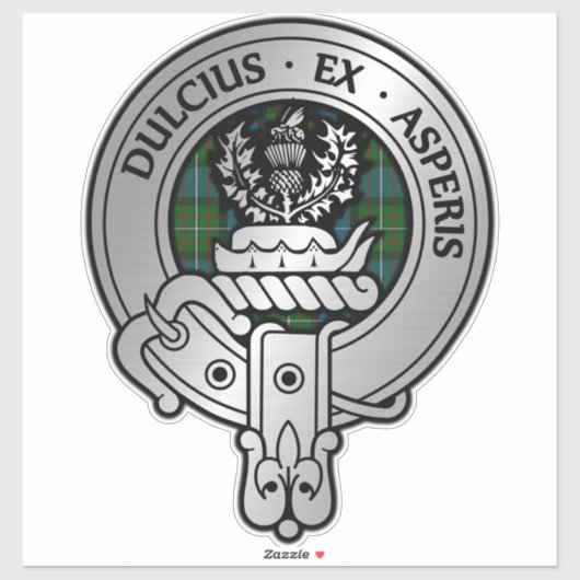 Clan Ferguson Crest & Atholl Tartan Sticker (Vel)