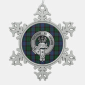 Clan Ferguson Crest & Balquhidder Tartan Tin Sneeuwvlok Ornament (Voorkant)