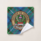 Clan Ferguson Crest over Tartan Bad Handdoek (Wasdoekje)