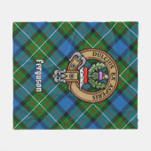 Clan Ferguson Crest over Tartan Fleece Deken (Voorkant (Horizontaal))
