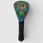 Clan Ferguson Crest over Tartan Golf Head Hoesje Golfheadcover (Voorkant)