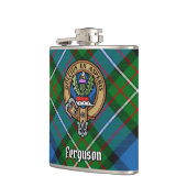 Clan Ferguson Crest over Tartan Heupfles (Links)