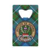 Clan Ferguson Crest over Tartan Kredietkaart Flessenopener (Voorkant)