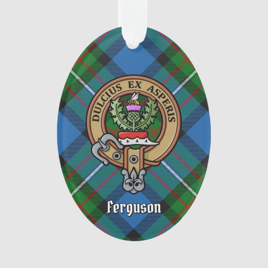 Clan Ferguson Crest over Tartan Ornament (voorkant)