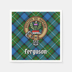 Clan Ferguson Crest over Tartan Servet