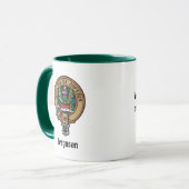 Clan Ferguson Crest sur la chasse Tartan Mug (Devant gauche)