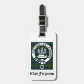 Clan Ferguson Crest Tartan Bagagelabel (Voorkant verticaal)