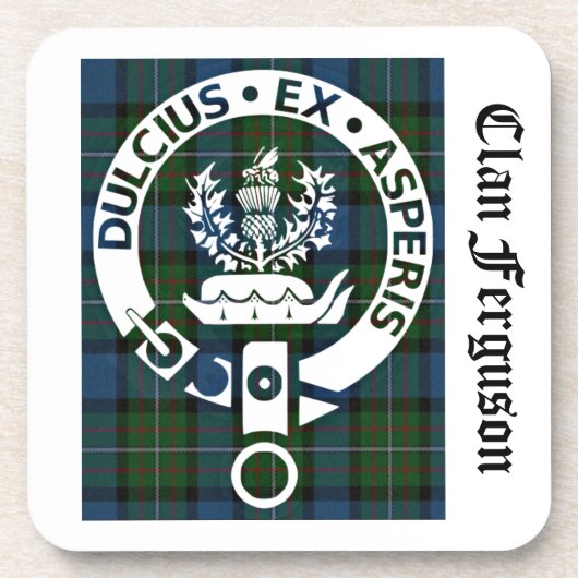 Clan Ferguson Crest Tartan Onderzetter (Voorkant)