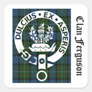 Clan Ferguson Crest Tartan Vierkante Sticker