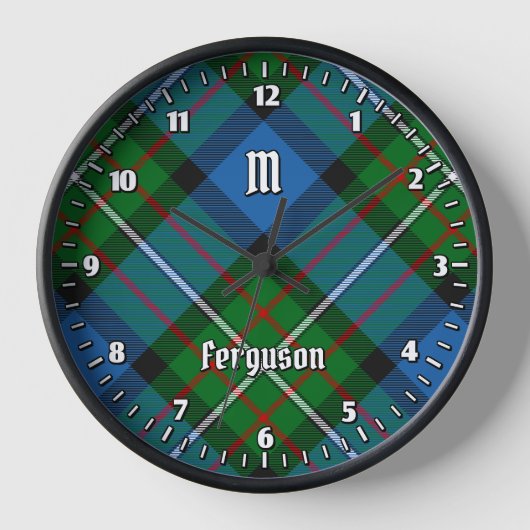 Clan Ferguson Tartan Large Clock (Voorkant)