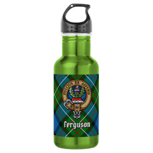 Clan Ferguson Wapen over Tartan Waterfles
