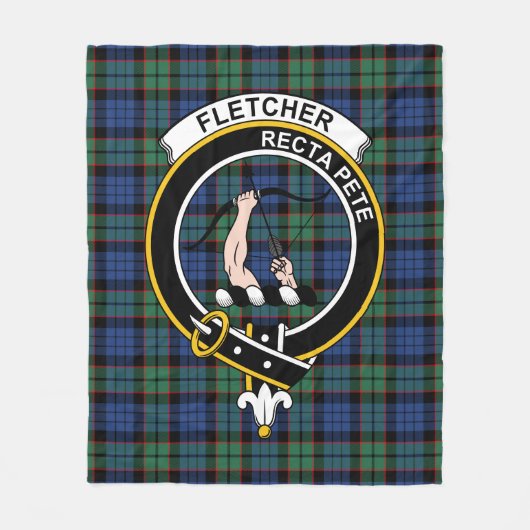 Clan Fletcher Ancient Tartan Pset Fleece Deken (Voorkant)