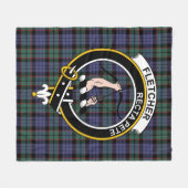 Clan Fletcher Modern Tartan Pset Fleece Deken (Voorkant (Horizontaal))