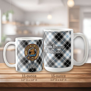 Clan Forbes Crest over jurk Tartan Koffiemok