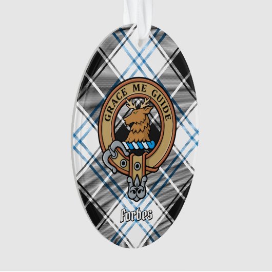 Clan Forbes Crest over jurk Tartan Ornament (voorkant)