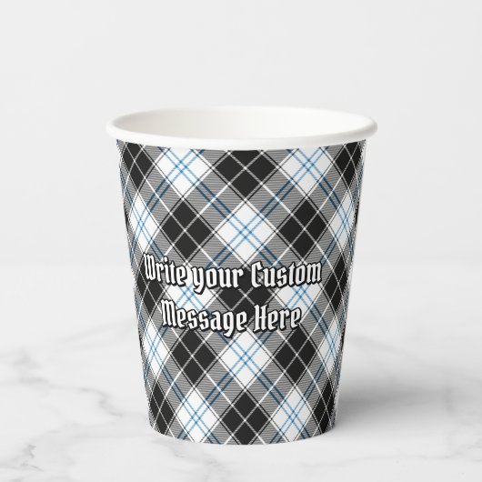 Clan Forbes Crest over jurk Tartan Papieren Bekers (Achterkant)