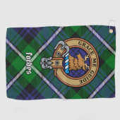 Clan Forbes Crest over Tartan Golfhanddoek (Horizontaal)