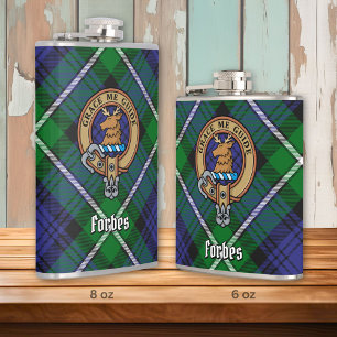 Clan Forbes Crest over Tartan Heupfles