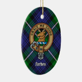 Clan Forbes Crest over Tartan Keramisch Ornament (Rechts)