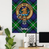 Clan Forbes Crest over Tartan Poster (Thuiskantoor)