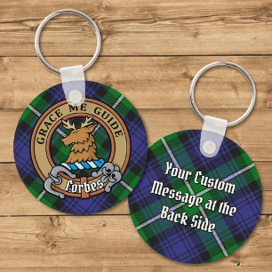 Clan Forbes Crest over Tartan Sleutelhanger