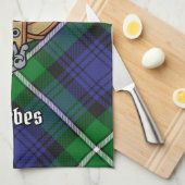 Clan Forbes Crest over Tartan Theedoek (Quarter Fold)