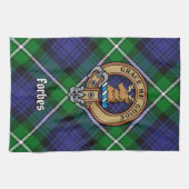 Clan Forbes Crest over Tartan Theedoek (Horizontaal)