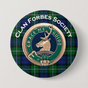 Clan Forbes Society Knop Ronde Button 7,6 Cm