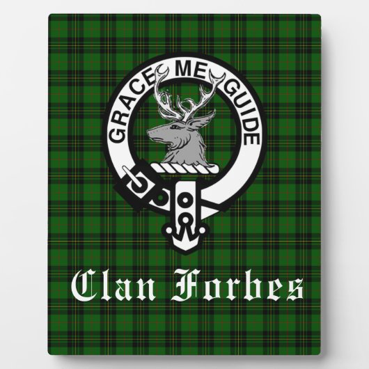 Clan Forbes Tartan en Crest Badge Fotoplaat (Voorkant)
