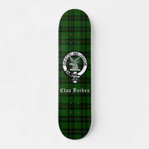 Clan Forbes Tartan en Crest Badge Skateboard
