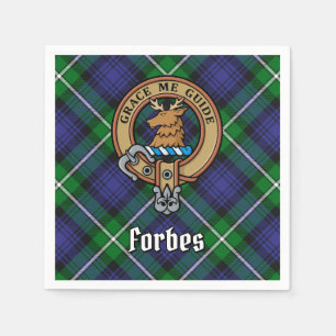Clan Forbes Wapen over Tartan Servet