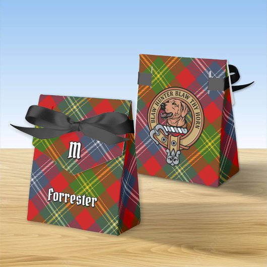 Clan Forrester Crest over Tartan Bedankdoosjes