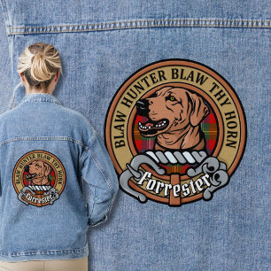 Clan Forrester Crest over Tartan Denim Jacket