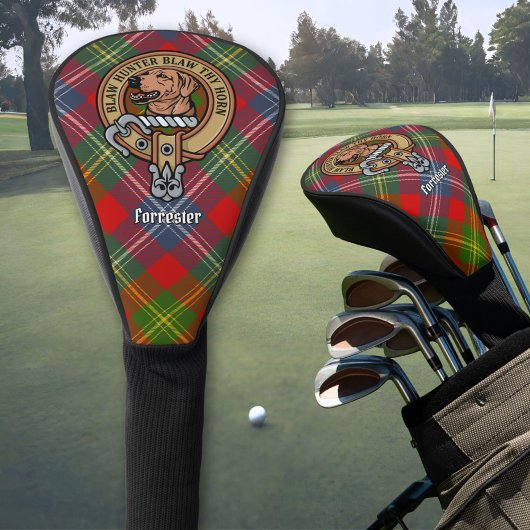 Clan Forrester Crest over Tartan Golfheadcover
