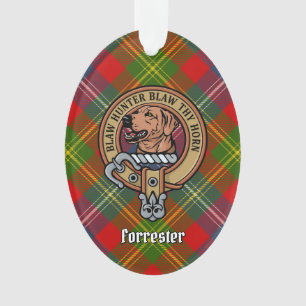 Clan Forrester Crest over Tartan Ornament
