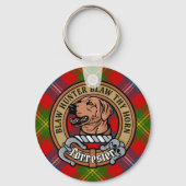 Clan Forrester Crest over Tartan Sleutelhanger (Voorkant)