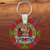 Clan Forrester Crest over Tartan Sleutelhanger (Voorkant)