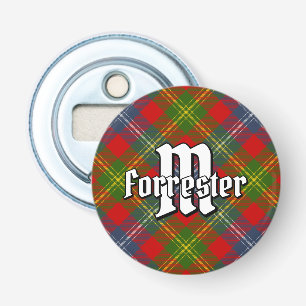 Clan Forrester Tartan Button Flesopener